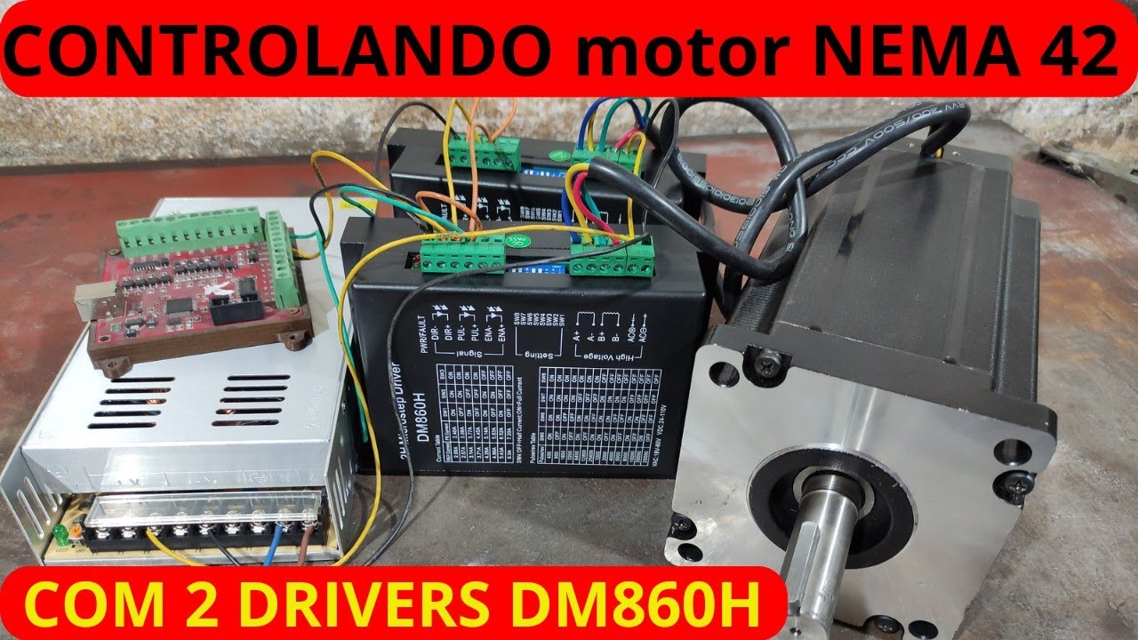 #8 COMO LIGAR MOTOR DE PASSO NEMA 42 COM 2 DRIVER DM860H. preparação do motor projeto fresadora cnc