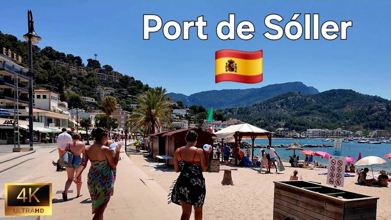 Port de S&oacute;ller, Mallorca Walking Tour | Stunning Seaside Views in 4K