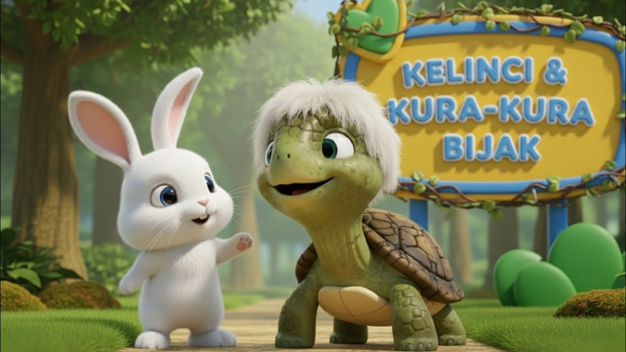 Kelinci Cepat dan Kura-Kura Bijak | Dongeng Fabel Anak Hutan Pelangi 