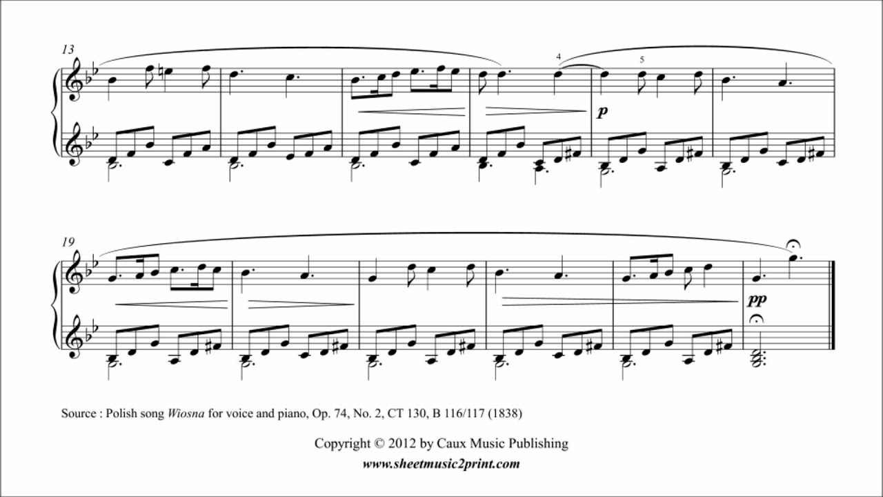 Chopin : Wiosna - Spring, Op. 74, No. 2 - ABRSM 2013-2014 Piano Grade 3 B1