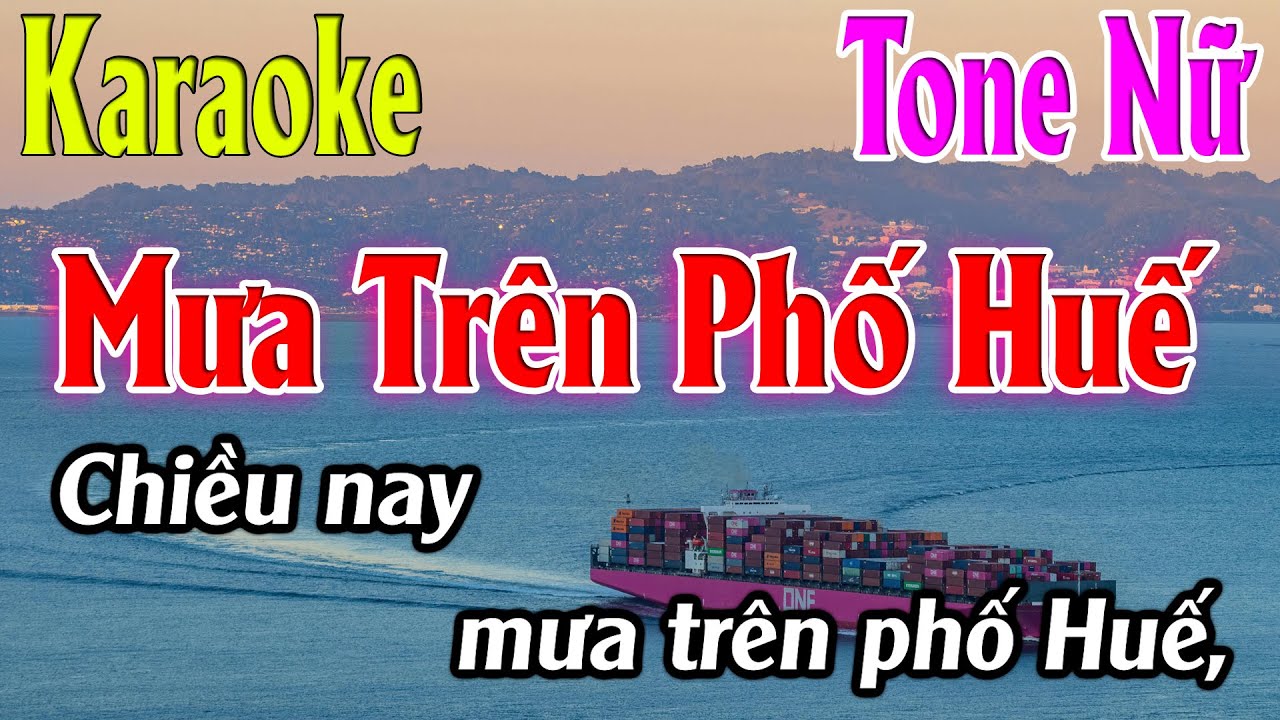 Mưa Trên Phố Huế Karaoke Tone Nữ ( E ) Beat Mới | Karaoke Lâm Organ