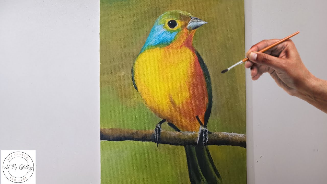 Pintando un ave con acrílico / Pintura acrílica para principiantes