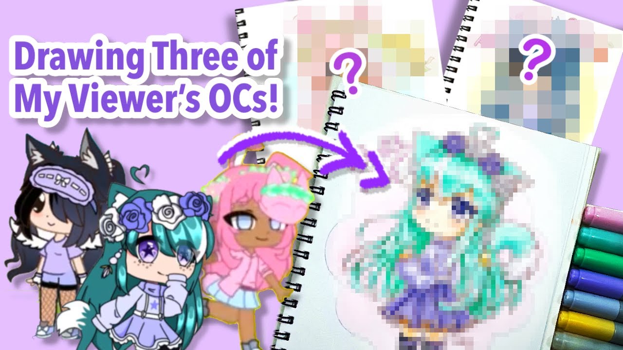 Drawing three of my viewers Gachalife/Gachaclub characters in my style /Copic markers/Speeddrawing
