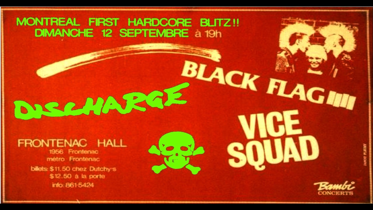 DISCHARGE (Uk) live audio 12 09 1982 Concert at Frontenac Hall, Montreal, QC, Canada