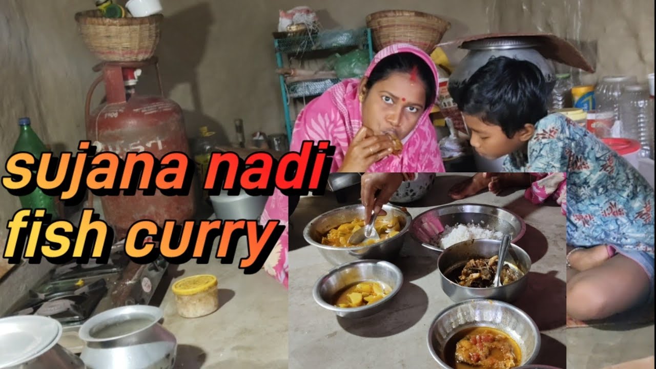 Rice fish fry eating || sujana nadi tarakari // Khata mitha machha very testy 