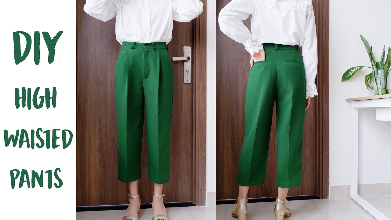 DIY High Waisted Pants | Making A Culottes Trousers Tutorial | DIY Clothes