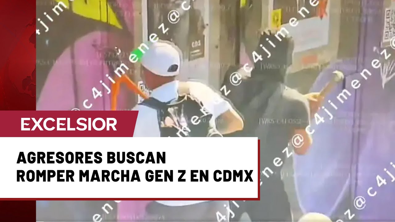 Grupo violento intenta reventar la marcha Gen Z en el Z&oacute;calo de la CDMX