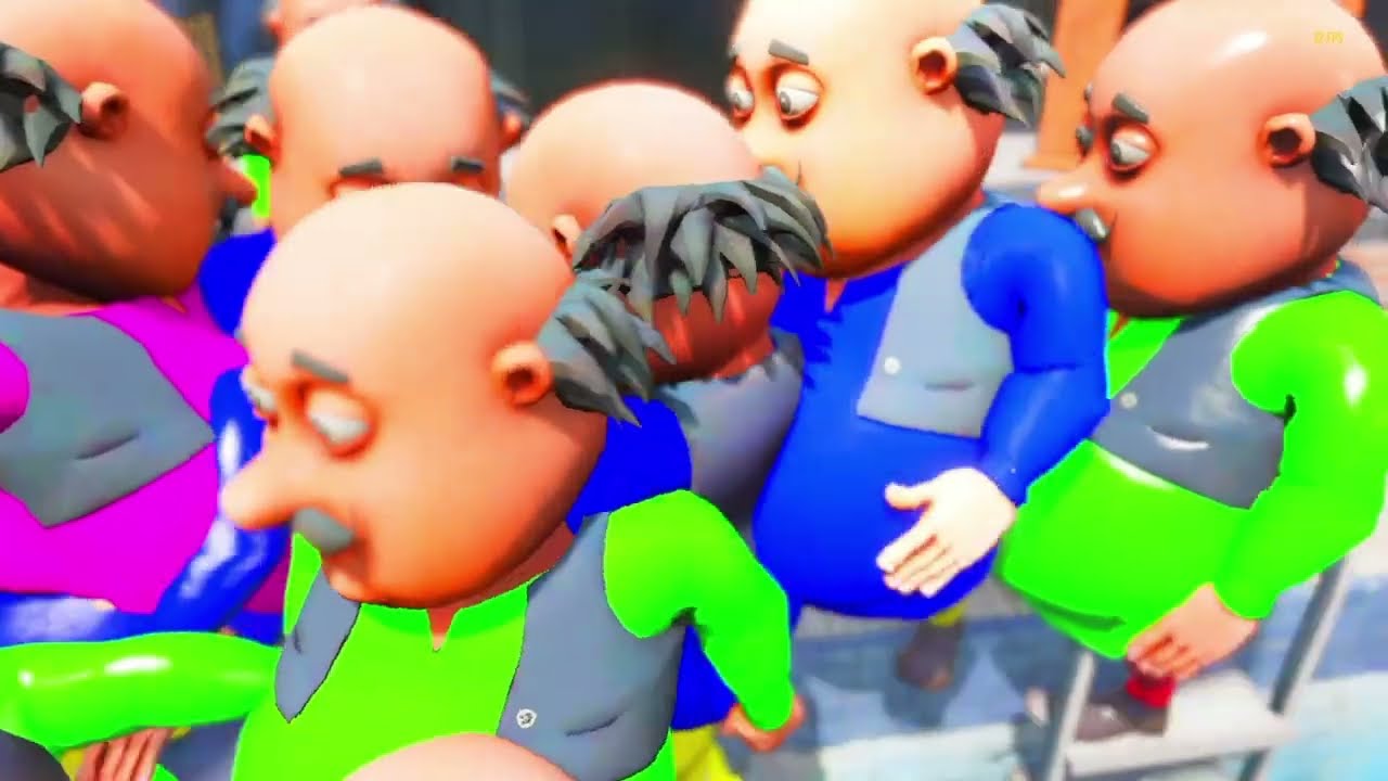 Patlu Escape From 1000 Light Blue, Green, Pink Motu In Gta 5