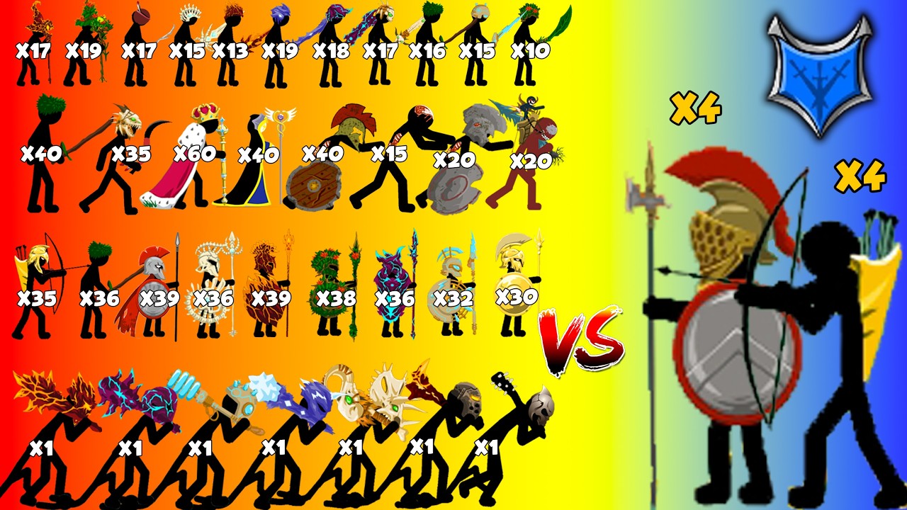 All Stick Figures Army Vs Spearton Elite And Archer Golden - Who Will Win? - Stick War Legacy