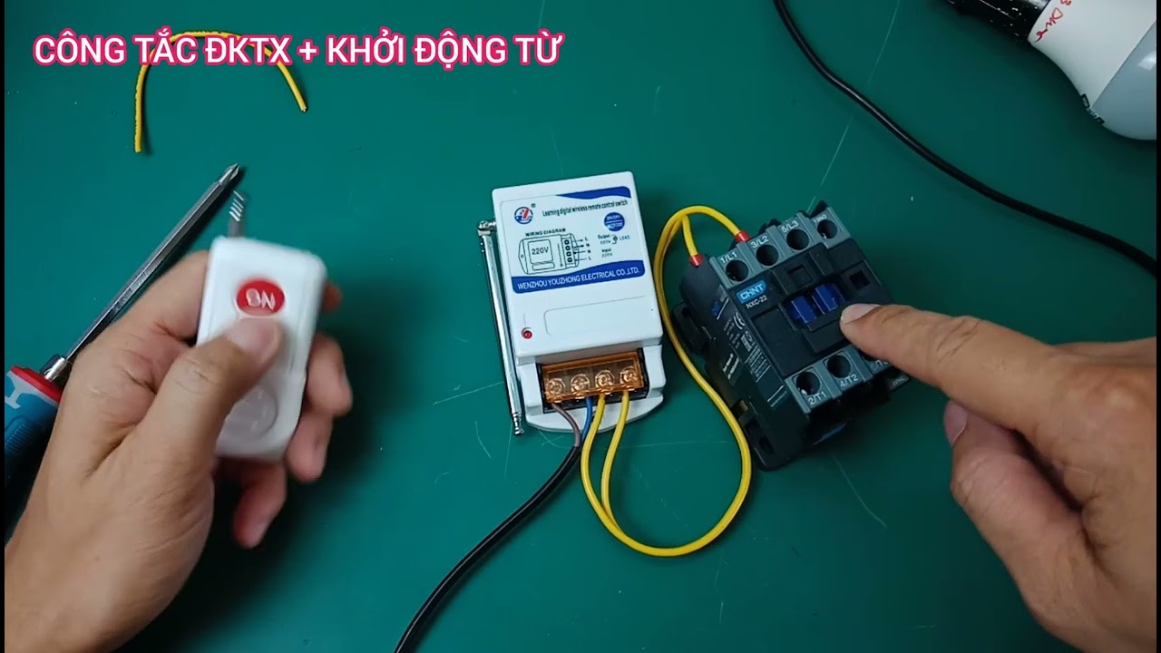 Lắp công tắc điều khiển Motor từ xa với Khởi động từ 3 pha, 1 pha. #Yz2201 #thietbidienthanhtam
