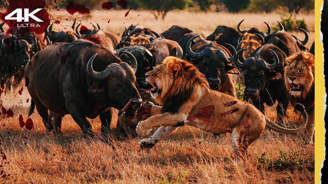 SAVANA AFRICANA: LE&Otilde;ES vs B&Uacute;FALOS - A BATALHA MORTAL pelo DOM&Iacute;NIO | Document&aacute;rio In&eacute;dito 4K