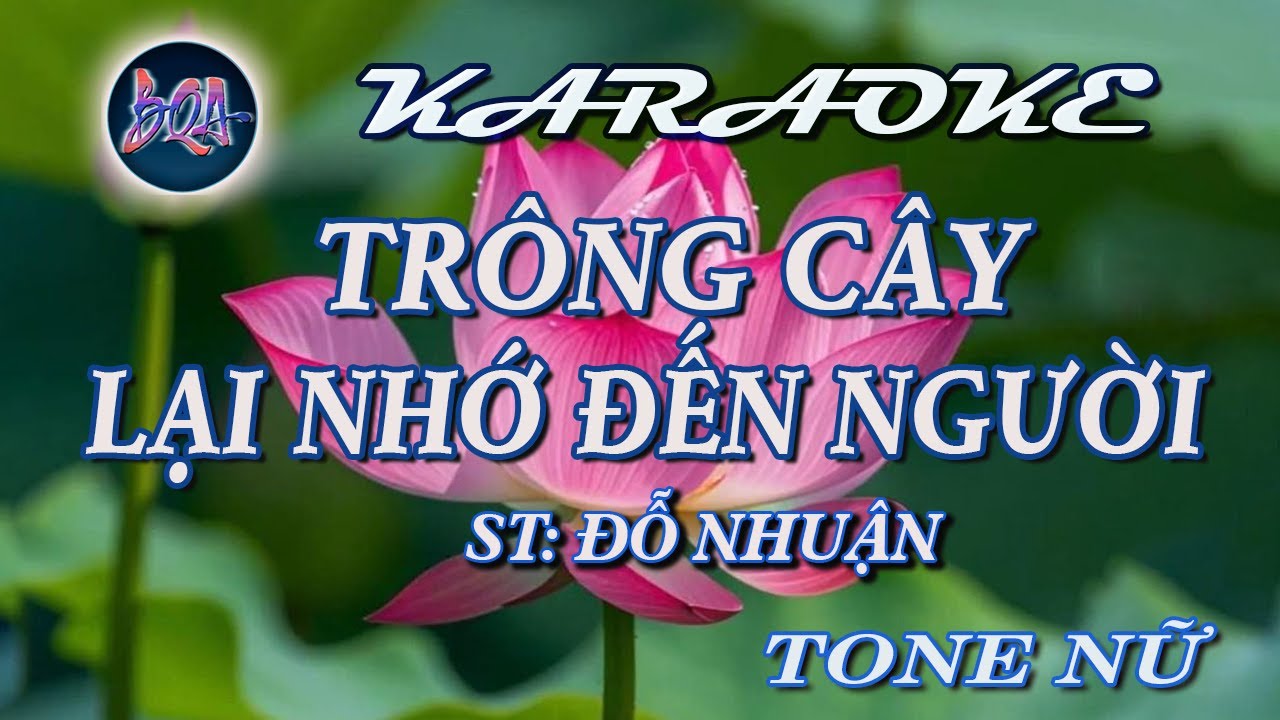 Trông cây lại nhớ đến Người - Karaoke  tone Nữ   [Bình Quân Anh]