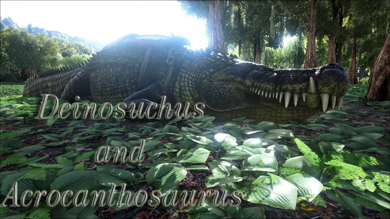 ► How to tame / Как приручать. Мод: ARK: Additions. Deinosuchus & Acrocanthosaurus