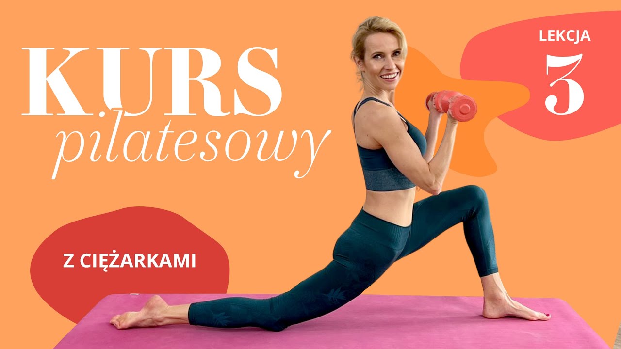Kurs pilatesowy 🧡 z ciężarkami | Lekcja 3 z 4 | Pilates z hantelkami |#WyzwaniePilatesowe|Ola Żelazo