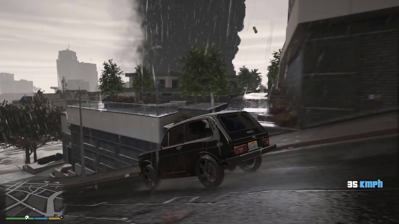 Gta 5: Торнадо разрушает Лос-cантос! Апокалипсис