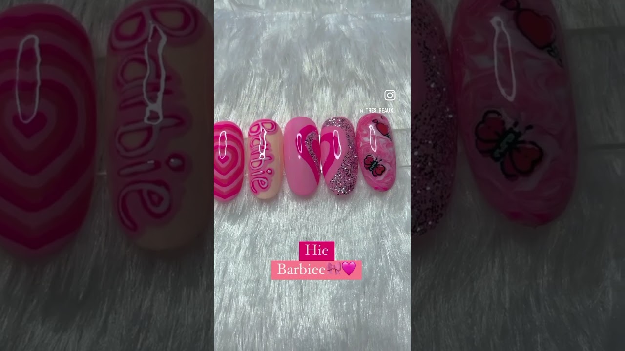 Trending Barbie Nails🎀💅🏻 #nails #nailstudio #diplomastudent #nail #nailacademy #nailart