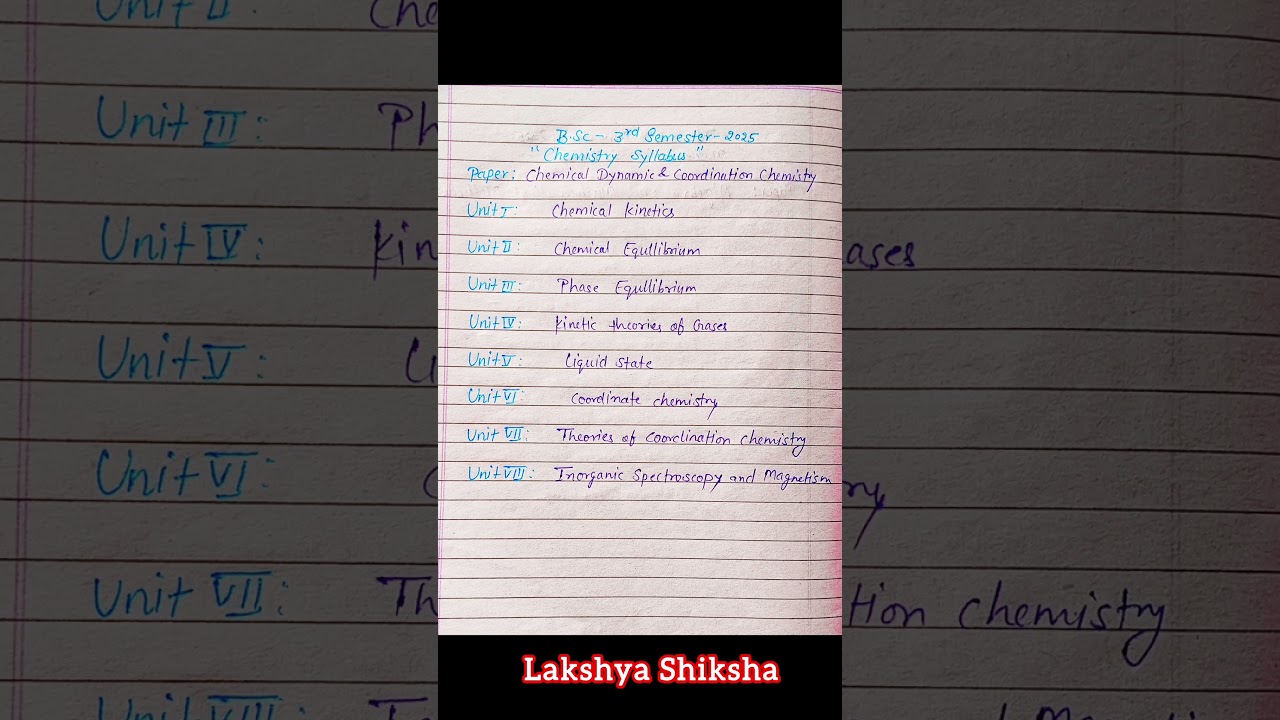 Bsc 3rd semester chemistry syllabus 2025 |bsc 2nd year 3rd semester chemistry syllabus|#bscchemistry