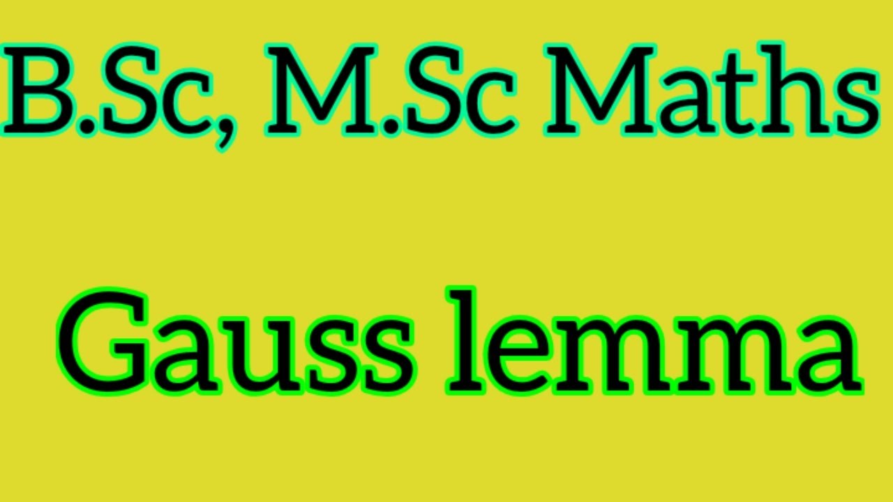 Gauss lemma