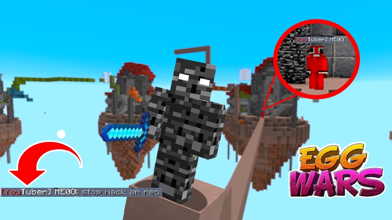 HUMILLANDO UN RANGO YOUTUBER CON SKIN INVISIBLE DE BEDROCK EGGWARS