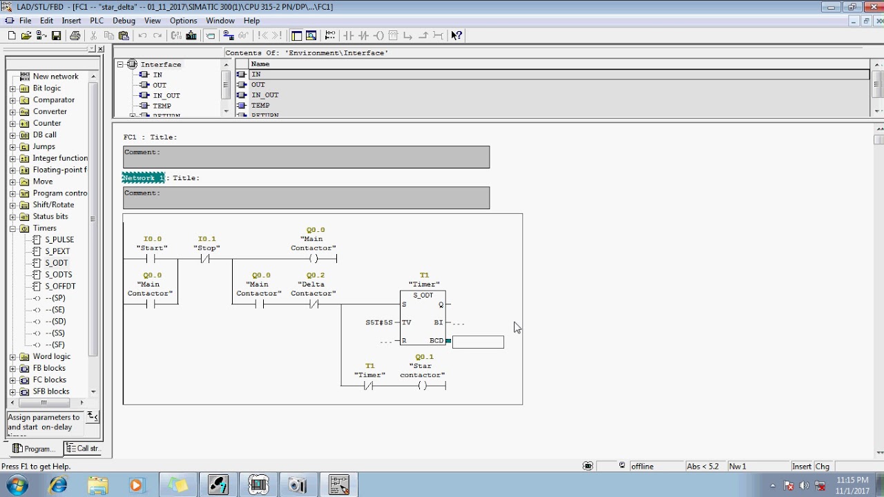 S7 300 Example (Star Delta Starter)