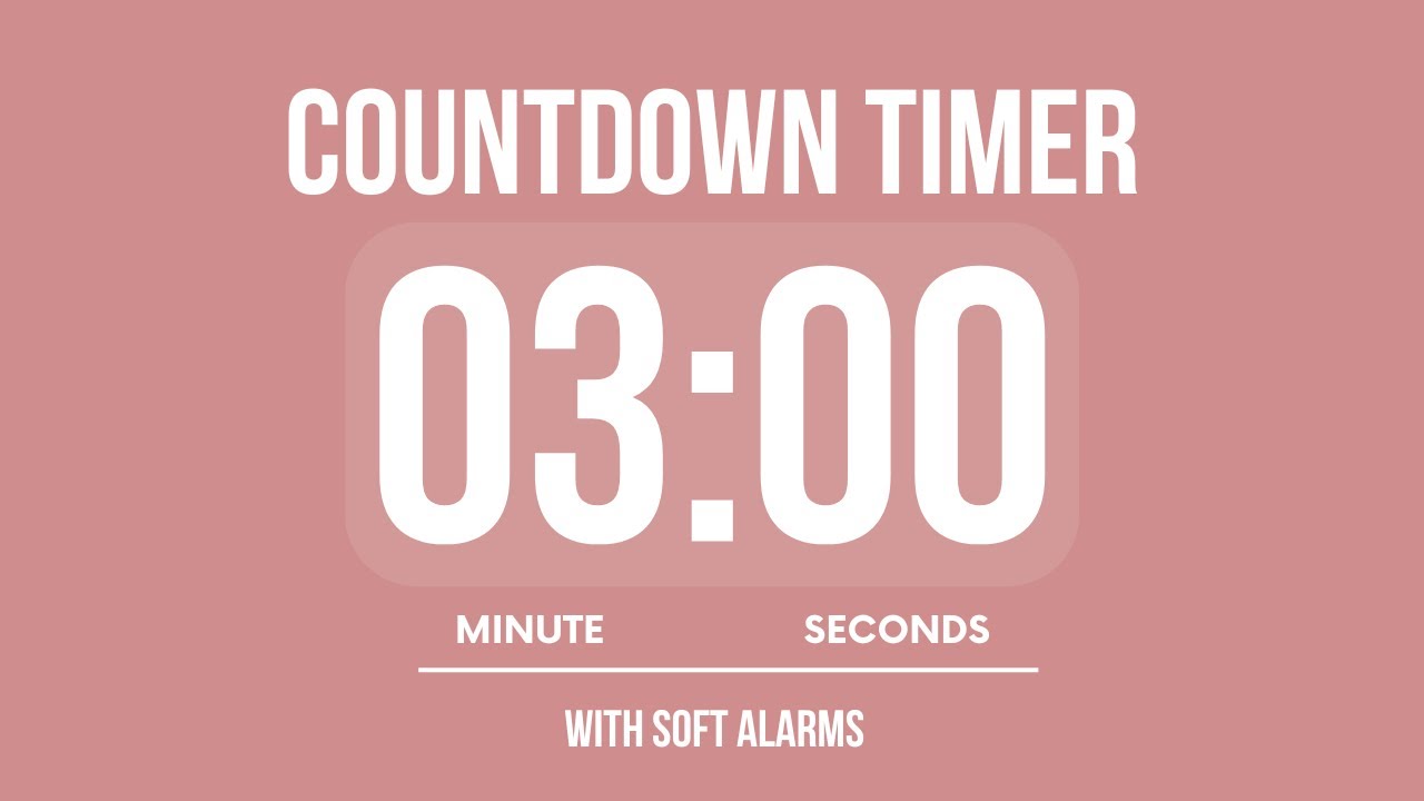 3 MINUTE COUNTDOWN TIMER ⏳ WITH SOFT ALARMS 🌸