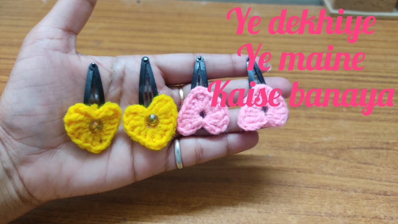 crochet hair accessories #crochet hair clips  #handmade crochet hair clips 