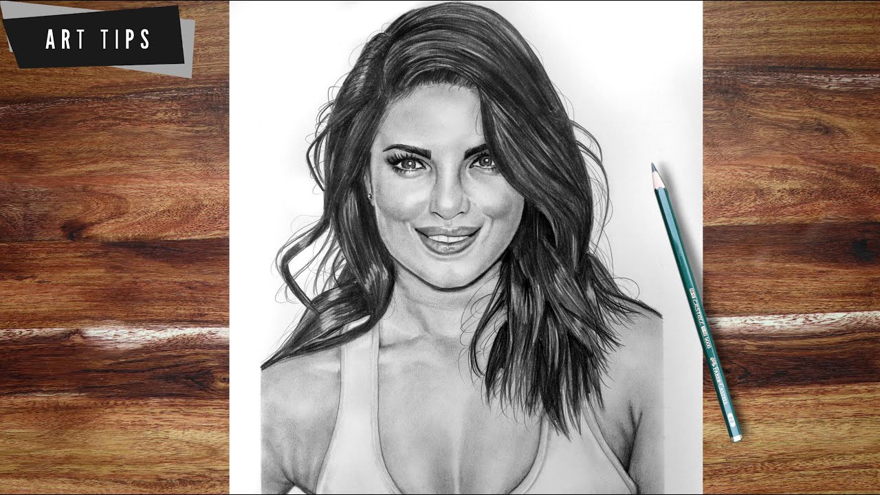 Priyanka Chopra Pencil Drawing | Step By Step Tutorial