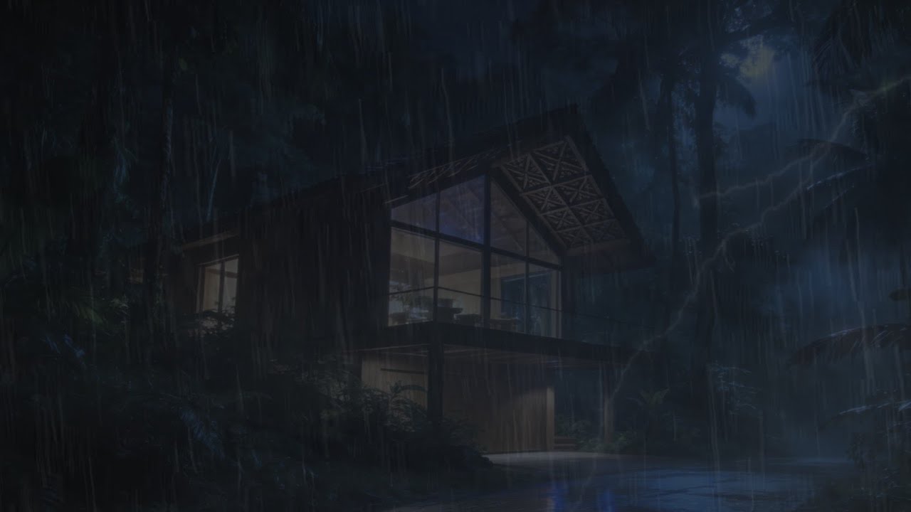 Perfect Rain Sounds for Sleeping | Steady Night Rain with Light Thunder Ambience