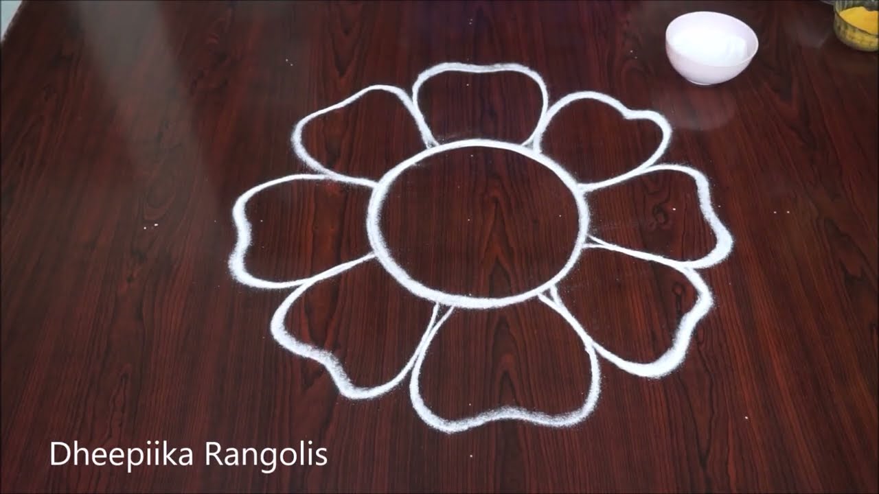 Ugadi pandaga muggulu / Creative easy rangoli / beautiful kolam for beginners