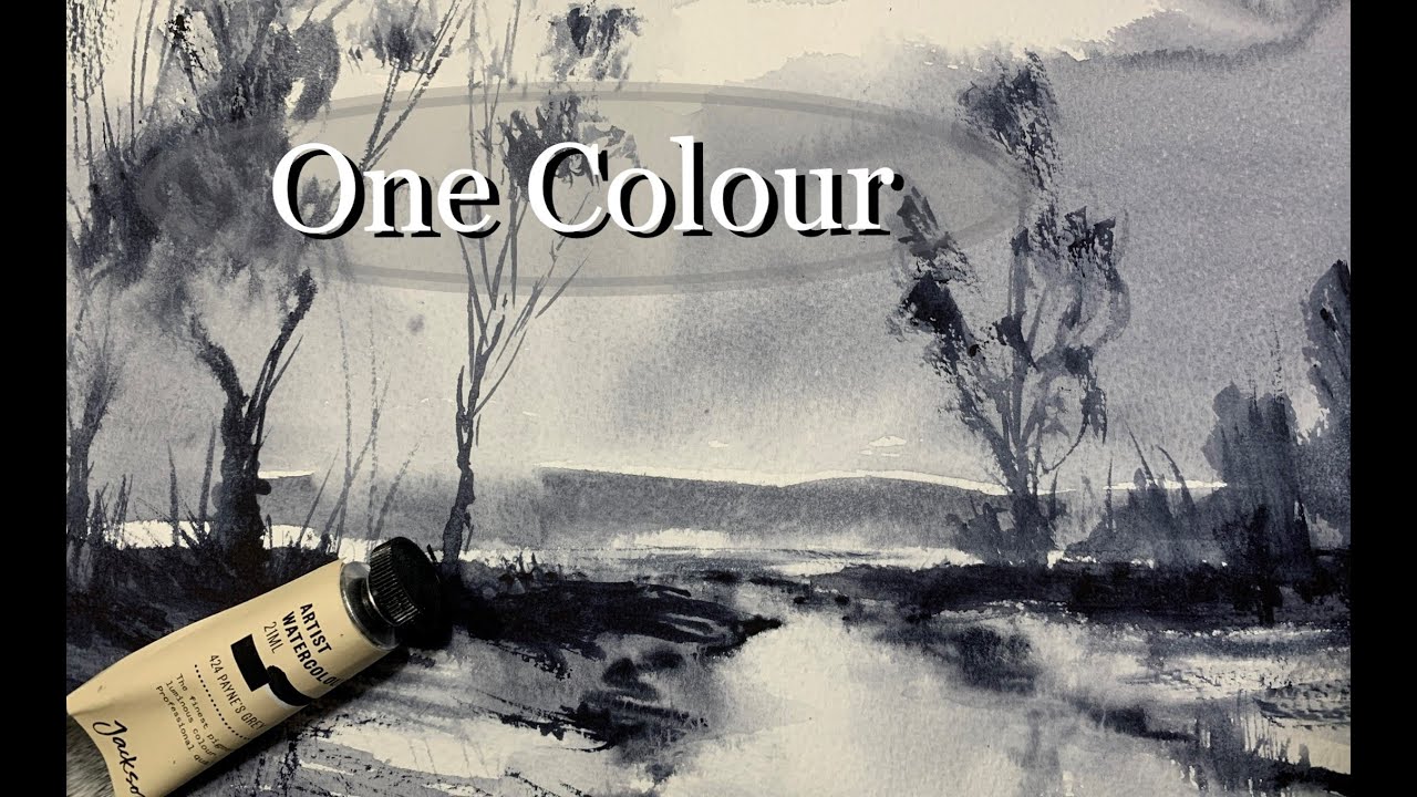 Watercolour Landscape With Only One Colour