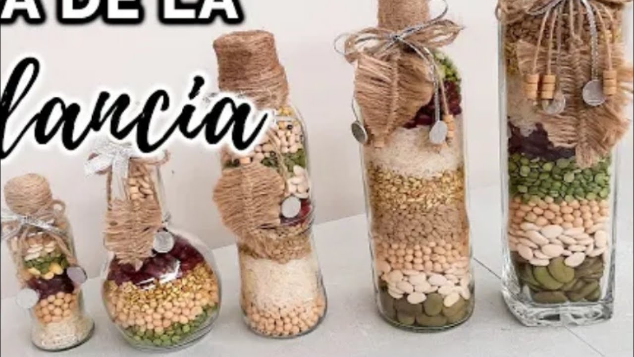 إصنعي معي ديكور للمطبخ بالحبوب الجافة وقارورات زجاجية مسترجعة. Kitchen décor from glass bottles