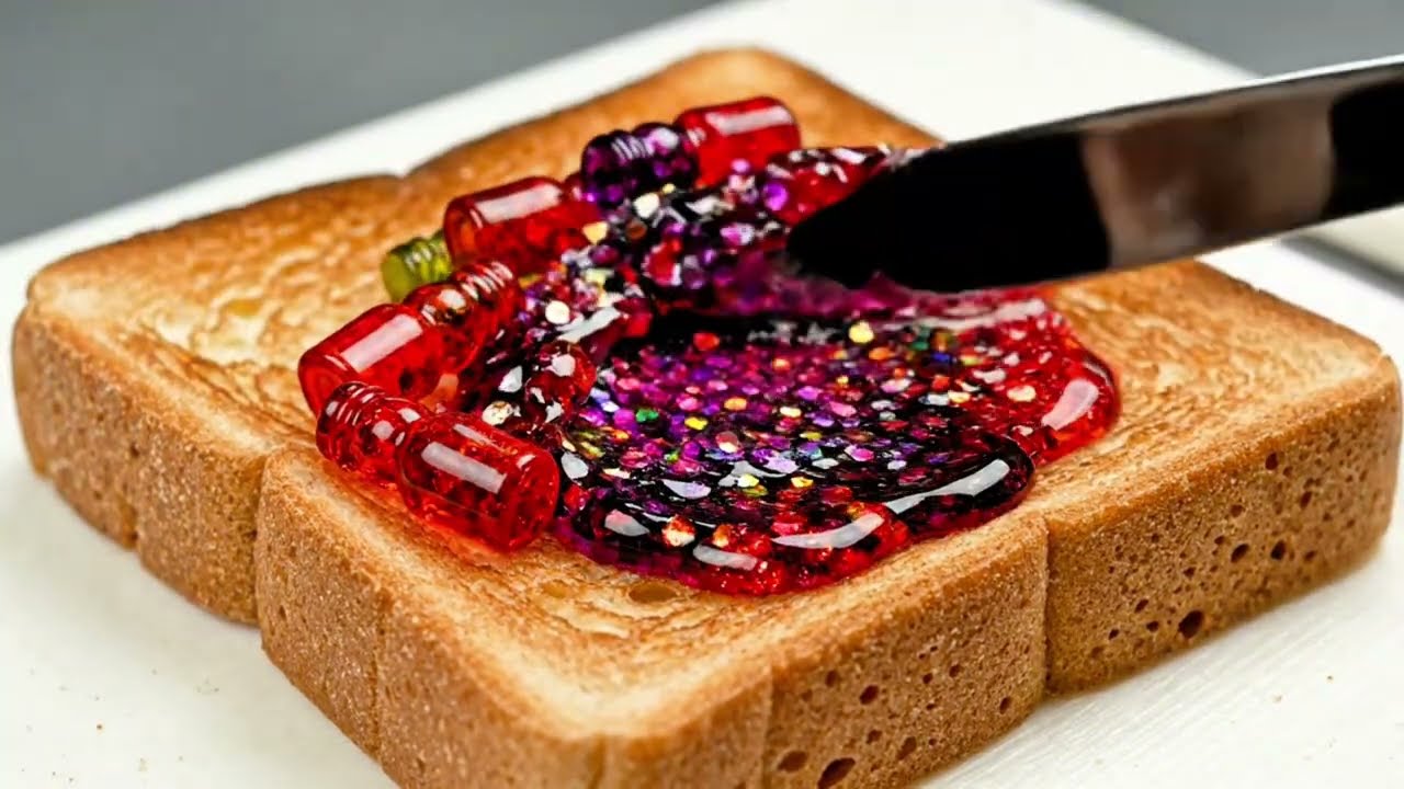 ASMR Nuts Falling on Toast & Soft Knife Spreading Sounds