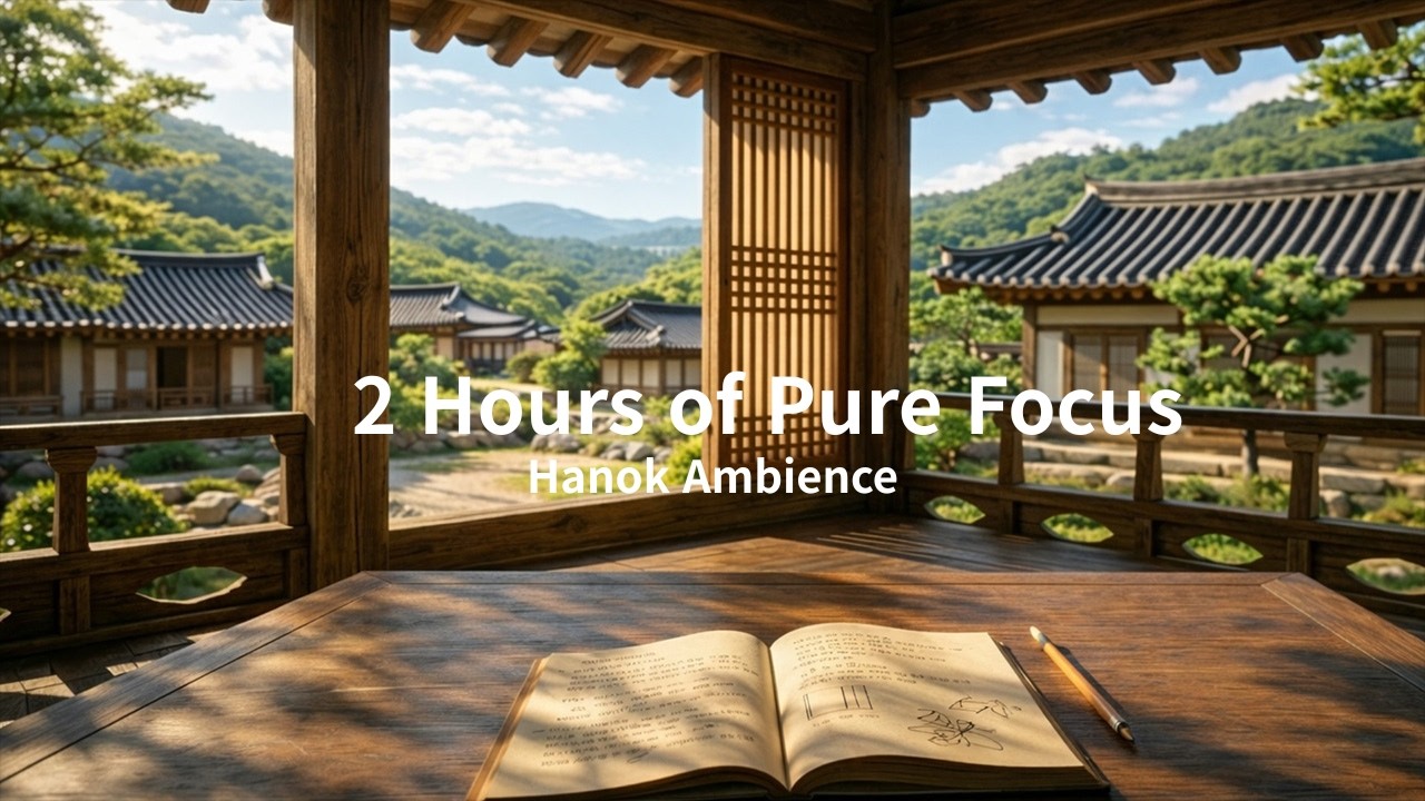 2 Hours Deep Brown Noise : Sunny Hanok Study Ambience