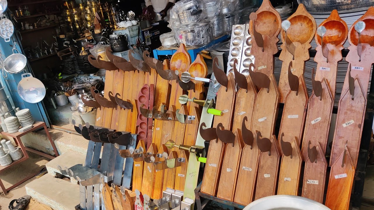 Karaikudi teak Idiyappam Kattai Stainless steel containers Thengai thiruvi Aruvamanai
