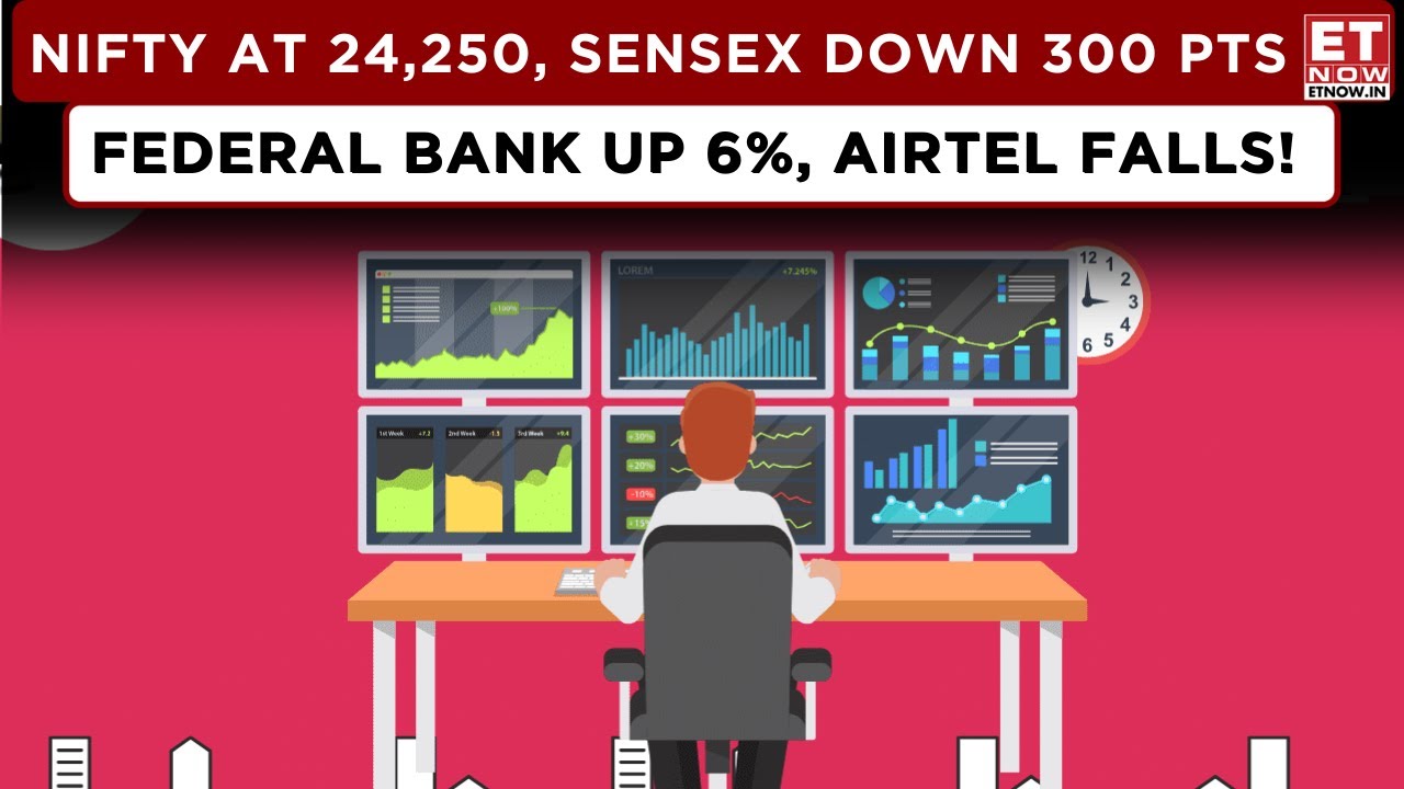 Sensex Falls Over 300 Pts, Nifty Below 24,300; M&M, Airtel Drop Up To 2% | Opening Bell | ET Now