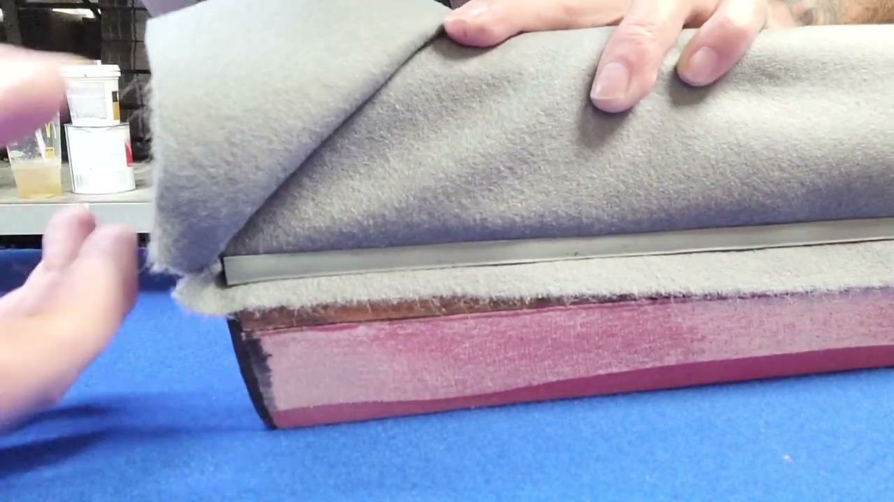 covering your pool table rails with new cloth