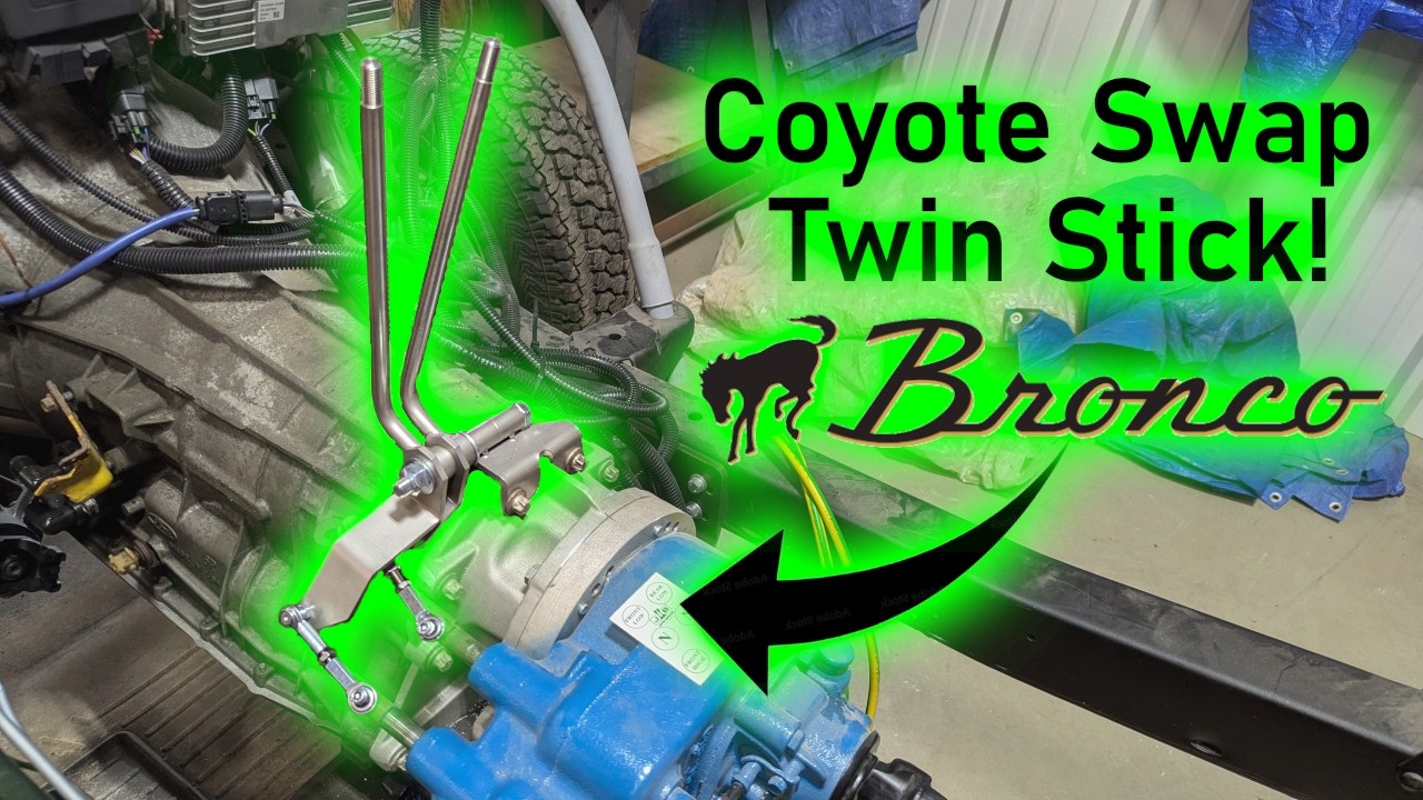 Dana 20 Twin Stick Shifter on a Coyote Swap Early Bronco -- JB Custom Fabrication
