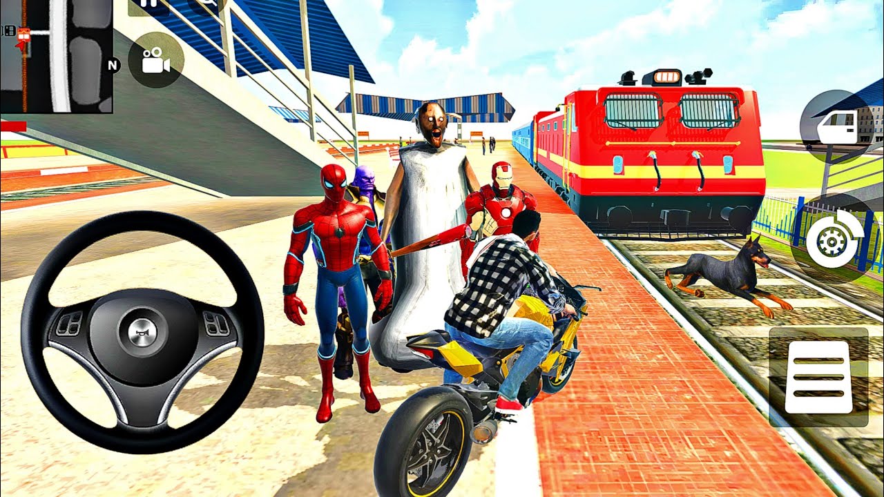 ♨️Indian Thift Auto Simulator 🦚 Super Hero Train 🚂 Safari Purchase Scorpio Car 🚗 Showroom 🪩 Game