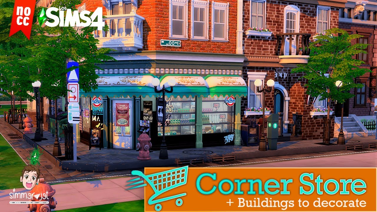 CORNER STORE 🛒🛍️ + Apartments | The Sims 4 (NOCC) Stop Motion Build