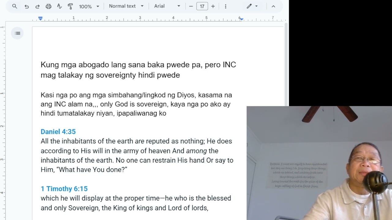 Kung mga abogado lang sana baka pwede pa, pero INC mag talakay ng sovereignty hindi pwede
