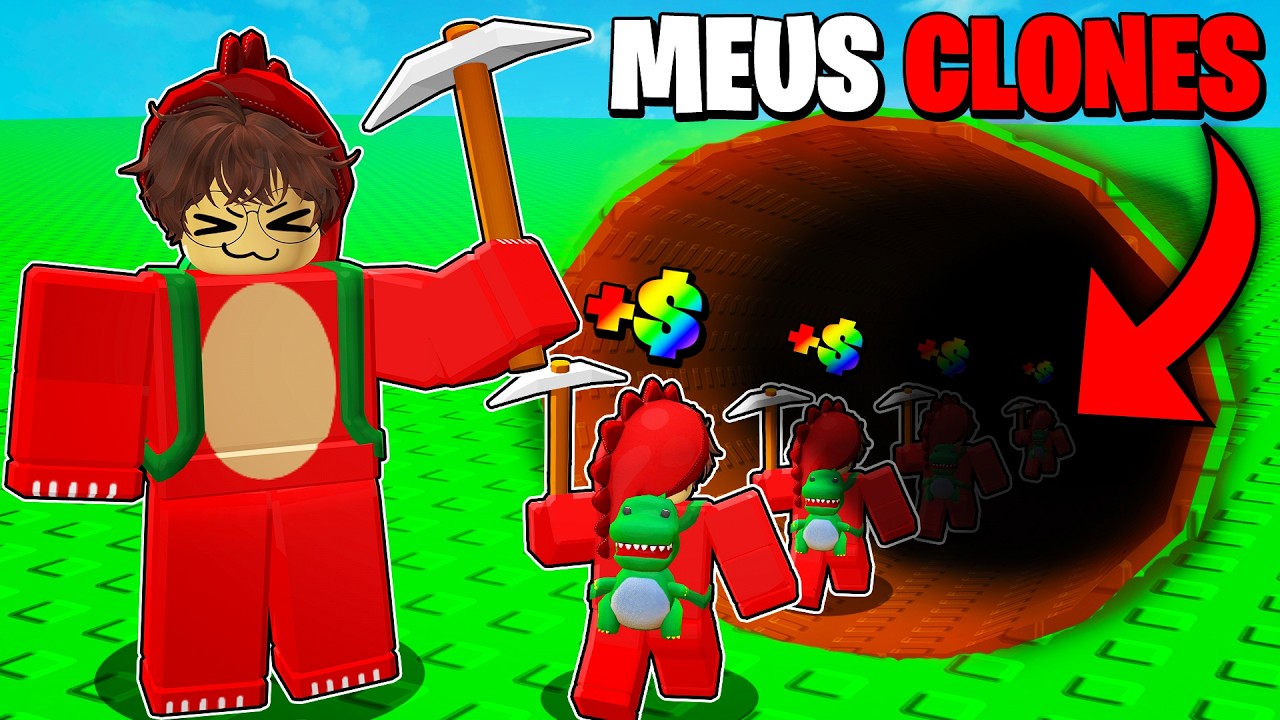 EU ME CLONEI pra MINERAR INFINITO no Roblox!