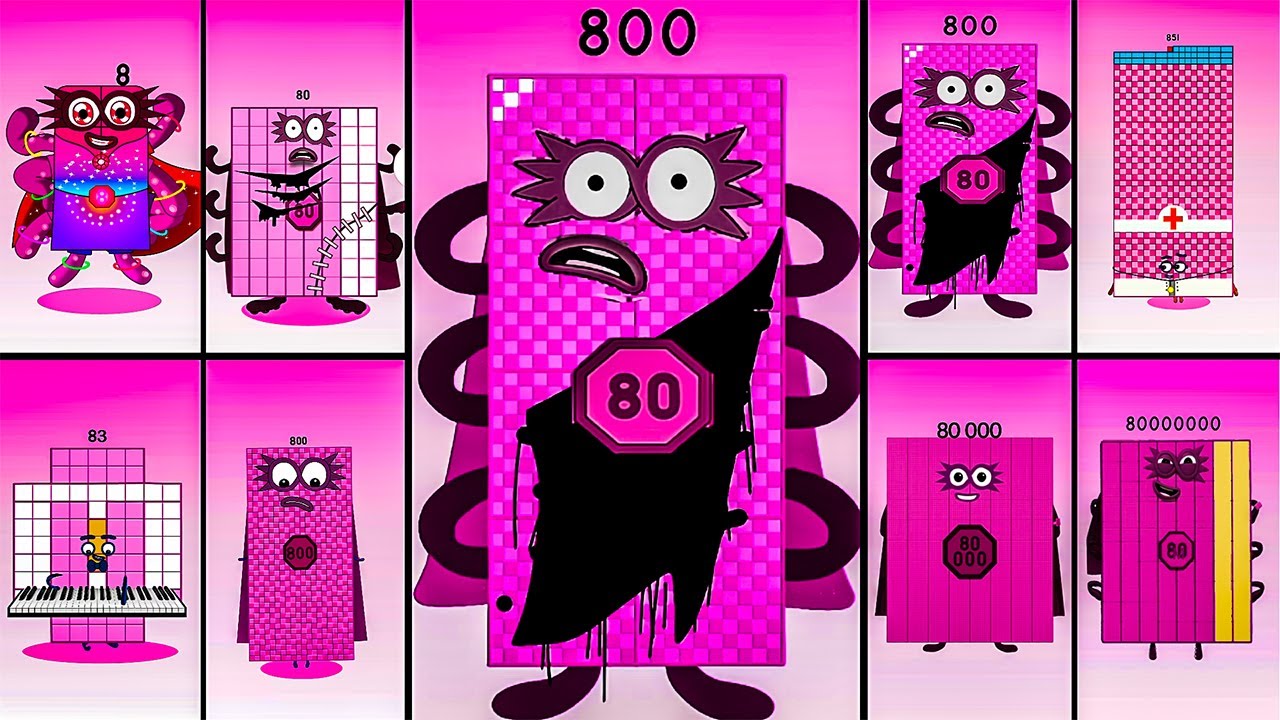 Sprunki OC ALL Numberblocks 08 - 80M| Compilation Incredibox #sprunki #numberblock #mina