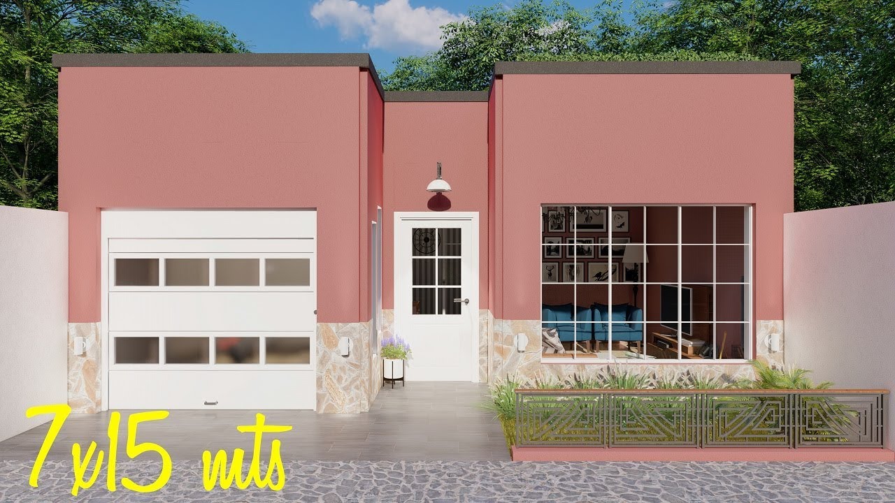 Casa de 7x15 metros con 2 dormitorios, cochera y terraza