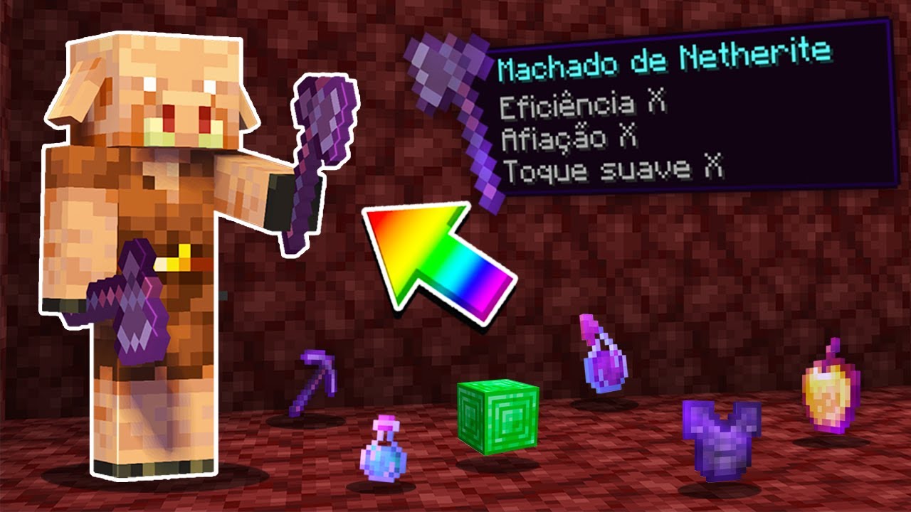 zerando minecraft mas os PIGLINS TROCAM ITENS OP