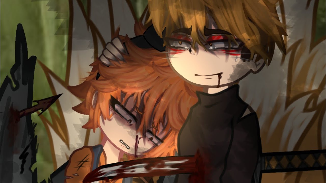 meme [ If I'm just a peace of cake. ]💛AtsuHina🧡//Haikyuu// (gacha2) angst, kitsune, tengu, AU, death