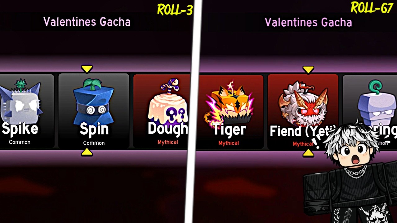 Rolling Valentine Gacha ???X Times In Blox Fruit!😍