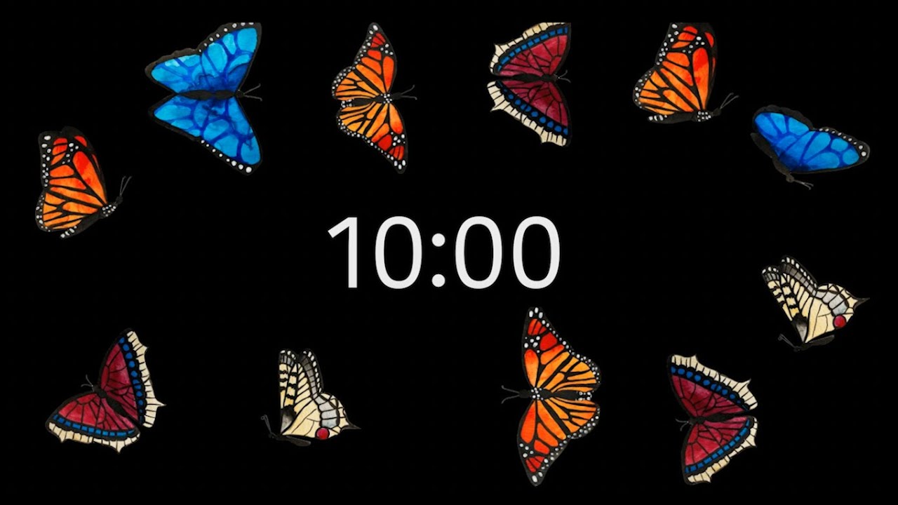 10 minute countdown timer butterflies