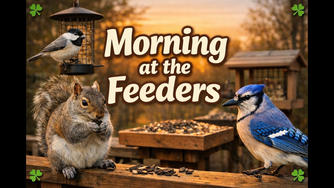 Busy Morning at the Green Valley Wildlife Feeders ☀️ | Chickadees, Blue Jays & Squirrels
