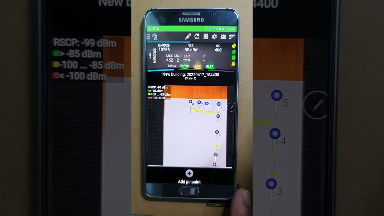 quét sóng indoor pin point Tems pocket
