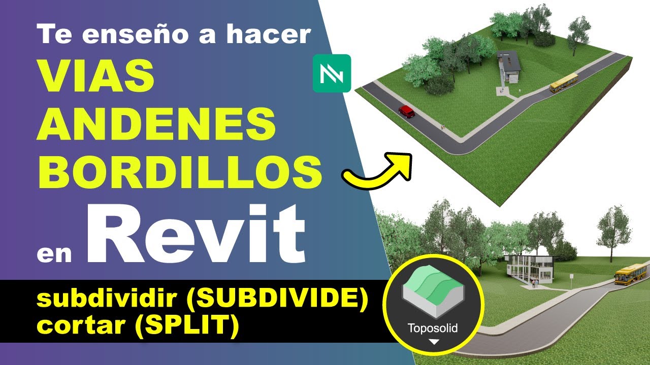 VIAS, ANDENES y BORDILLOS en TOPOSOLIDOS REVIT | PRO Tutorial